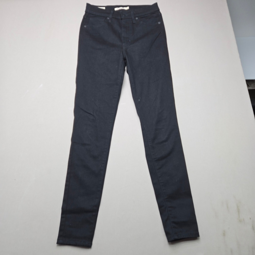 Levi's Big E Jeans Mile High Super Skinny Stretch Solid Black Womens 28x30